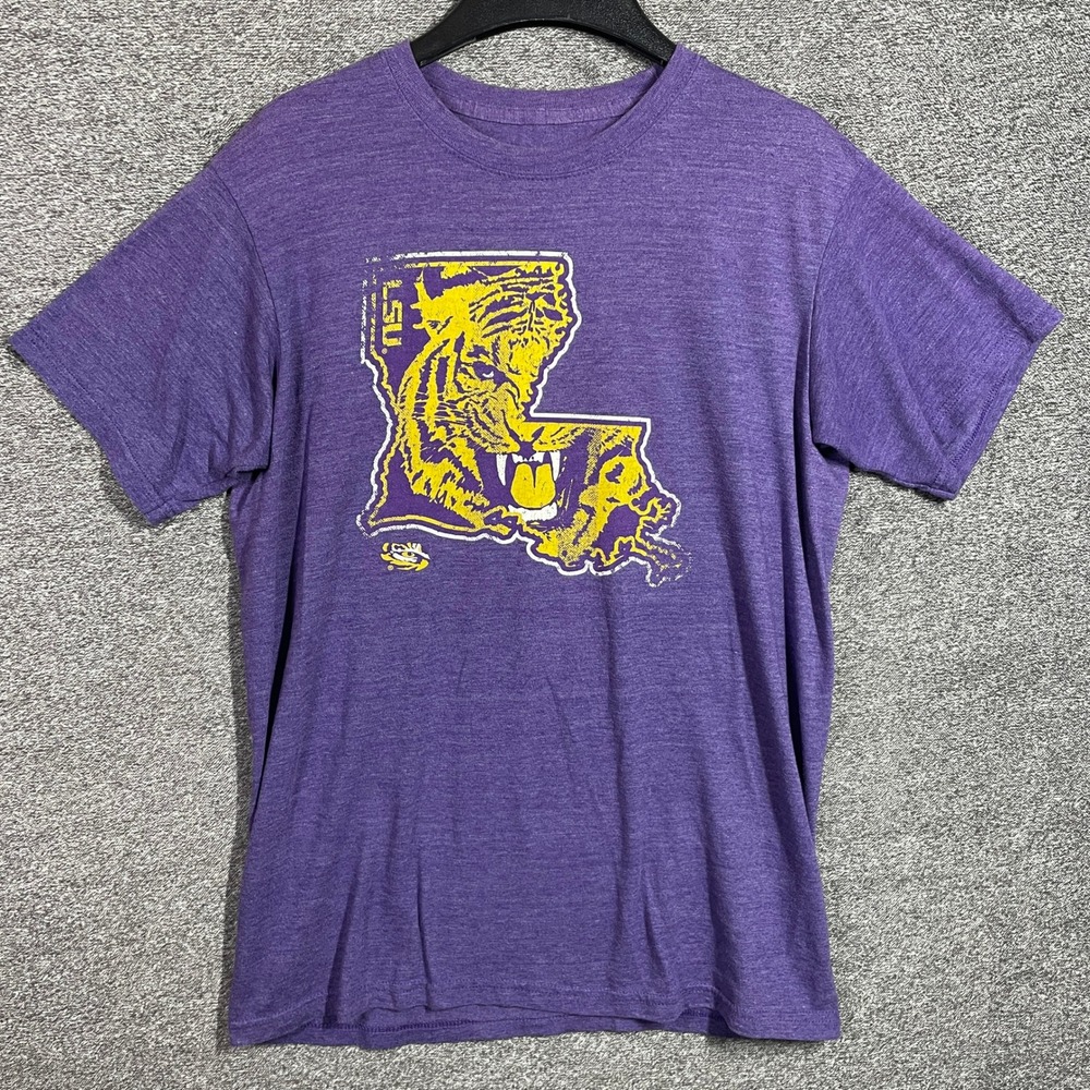 Fanatics LSU Tigers T-Shirt Mens Medium Purple Louisiana State Graphic Tee